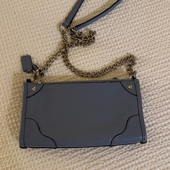 Coach Blue Leather Shoulder Purse - Picture 5 of 5